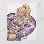 Sexy Blond Pinup in Purple Lingerie by Al Rio Personalized Flyer