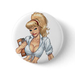 Sexy Blond School Girl Pin-up by Al Rio buttons