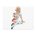 Sexy Blond School Girl Pin-up by Al Rio postcards
