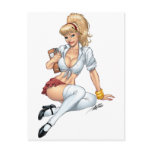 Sexy Blond School Girl Pin-up by Al Rio Post Card