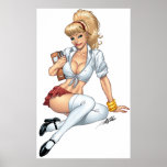 Sexy Blond School Girl Pin-up by Al Rio posters