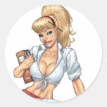 Sexy Blond School Girl Pin-up by Al Rio Stickers
