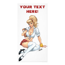 Sexy Blond School Girl Pinup PHOTO PRINT by Al Rio photo cards