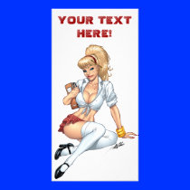 Sexy Blond School Girl Pinup PHOTO PRINT by Al Rio Photo Card Template