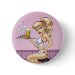 Sexy Blond Waitress Customizable Pinup by Al Rio buttons