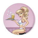Sexy Blond Waitress Customizable Pinup by Al Rio magnets