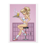 Sexy Blond Waitress Customizable Pinup by Al Rio Postcard