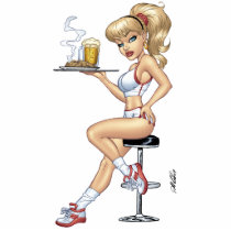 Sexy Blond Waitress ORNAMENT by Al Rio photo sculptures
