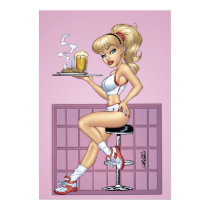 Sexy Blond Waitress POSTER Pinup by Al Rio posters