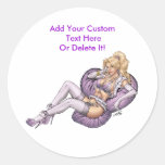 Sexy Blonde Lavender Lingerie Customizable Sticker