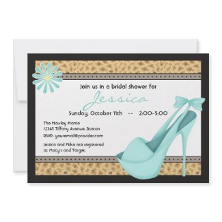 Sexy Blue Heels and Leopard Invitation invitation