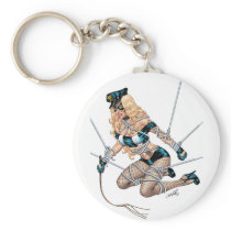 Sexy Bondage Blond with Whip by Al Rio Keychains
