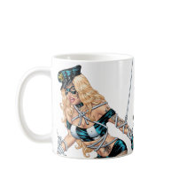 Sexy Bondage Blond with Whip by Al Rio Mug