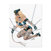 Sexy Bondage Blond with Whip by Al Rio postcards