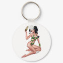 Sexy Brazilian Bikini Girl Pinup by Al Rio keychains