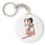 Sexy Brazilian Bikini Girl Pinup by Al Rio Key Chain