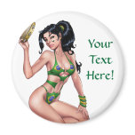 Sexy Brazilian Bikini Girl Pinup by Al Rio Fridge Magnet