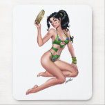 Sexy Brazilian Bikini Girl Pinup by Al Rio Mouse Pad