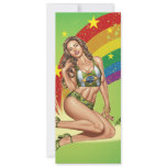 Sexy Brazilian Girl wearing  Brazil Flag + Rainbow Personalized Announcements