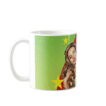 Sexy Brazilian Girl wearing  Brazil Flag + Rainbow Coffee Mug