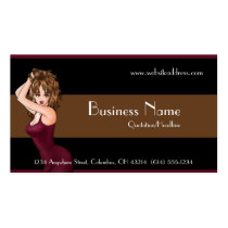 Sexy Brunette in a Red Dress Business Cards business cards by mrssocolov2 Sexy Brunette in a Red Dress Business Cards business cards