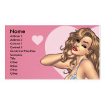 Sexy Brunette Lingerie Pin-up Girl by Al Rio Business Card