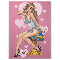 Sexy Brunette Lingerie Pin-up Girl by Al Rio Flyer