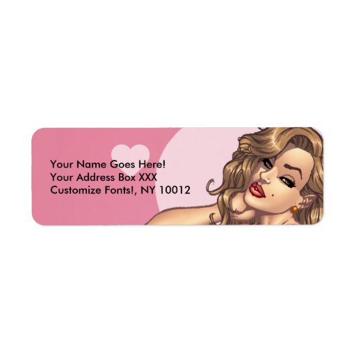 Sexy Brunette Lingerie Pin-up Girl by Al Rio Return Address Labels