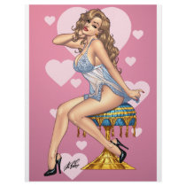 Sexy Brunette Lingerie Pin-up Girl by Al Rio Personalized Letterhead