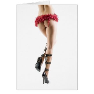 Sexy Christmas Card - Tinsel and Heels card