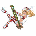 Sexy Christmas Pin-up Girl on Swing by Al Rio photo sculptures by AlRioArt Sexy Christmas Pin-up Girl on Swing by Al Rio photo sculptures