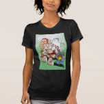 Sexy Christmas Pin-up Girl with Snowman by Al Rio Tshirt
