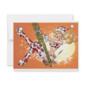 Sexy Christmas Pinup Girl on Swing by Al Rio invitations by AlRioArt Sexy Christmas Pinup Girl on Swing by Al Rio invitations