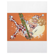 Sexy Christmas Pinup Girl on Swing by Al Rio letterhead by AlRioArt Sexy Christmas Pinup Girl on Swing by Al Rio letterhead