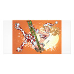 Sexy Christmas Pinup Girl on Swing by Al Rio Personalized Photo Card