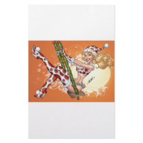 Sexy Christmas Pinup Girl on Swing by Al Rio stationery by AlRioArt Sexy Christmas Pinup Girl on Swing by Al Rio stationery
