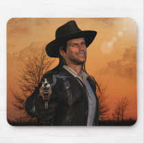 Sexy Cowboy Outlaw Sixgun Mousepad Art NEW