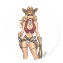 Sexy Cowgirl Country Girl with Guns by Al Rio stickers by AlRioArt Sexy Cowgirl Country Girl with Guns by Al Rio stickers