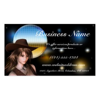 Sexy Cowgirl & Disco Ball - Dancer Business Cards profilecard