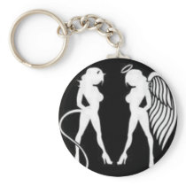 Sexy devil angel women keychain