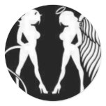 Sexy devil angel women stickers