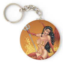 Sexy Devil Girl Customizable Pinup by Al Rio Key Chains