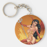 Sexy Devil Girl Customizable Pinup by Al Rio Key Chains