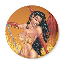 Sexy Devil Girl Customizable Pinup by Al Rio Refrigerator Magnets
