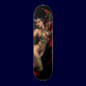 Sexy Devil Girl Pin-up with Fire by Al Rio skateboards