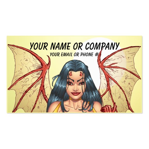 Sexy Devil Girl saying Come Here by Al Rio Business Cards