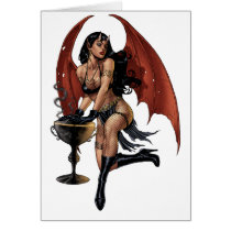 Sexy Devil Girl with a pot of evil. Art by Al Rio. cards by AlRioArt Sexy Devil Girl with a pot of evil. Art by Al Rio. cards
