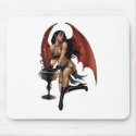 Sexy Devil Girl with a pot of evil. Art by Al Rio. mousepad