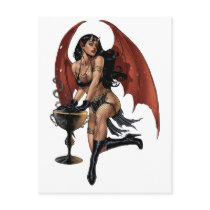 Sexy Devil Girl with a pot of evil. Art by Al Rio. postcards by AlRioArt Sexy Devil Girl with a pot of evil. Art by Al Rio. postcards