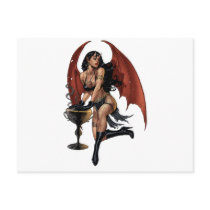 Sexy Devil Girl with a pot of evil. Art by Al Rio. postcards by AlRioArt Sexy Devil Girl with a pot of evil. Art by Al Rio. postcards